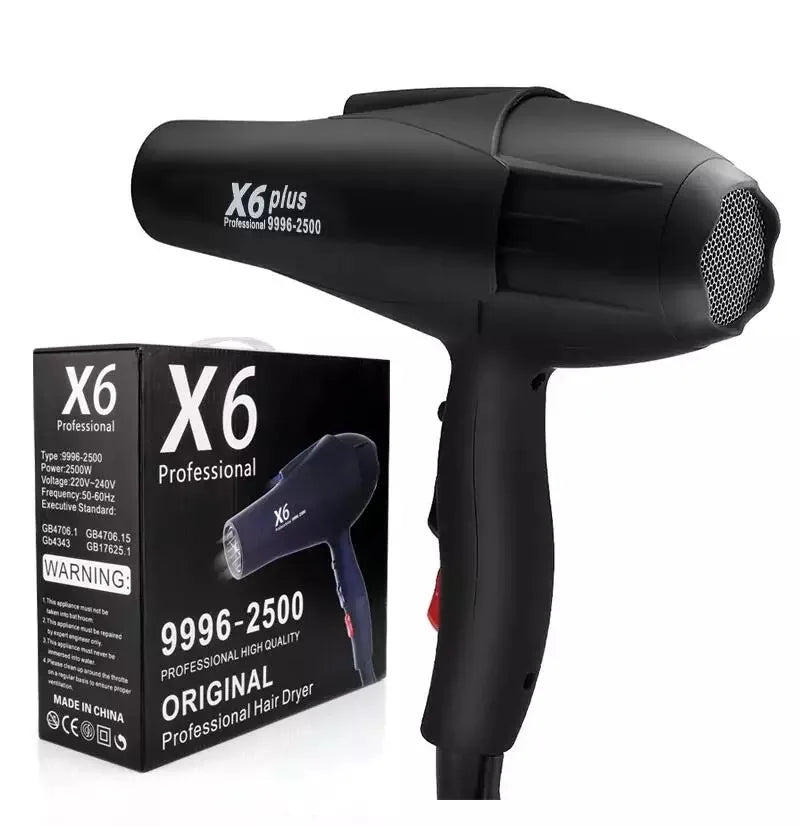 X5/X6 Plus New Negative Ion Hair Dryer 2400W High Power Strong Wind Speed Drier Home Electric Hair Dryer Gift Box Packaging Peaceful Pleasures Health and Wellness X6-2400W US