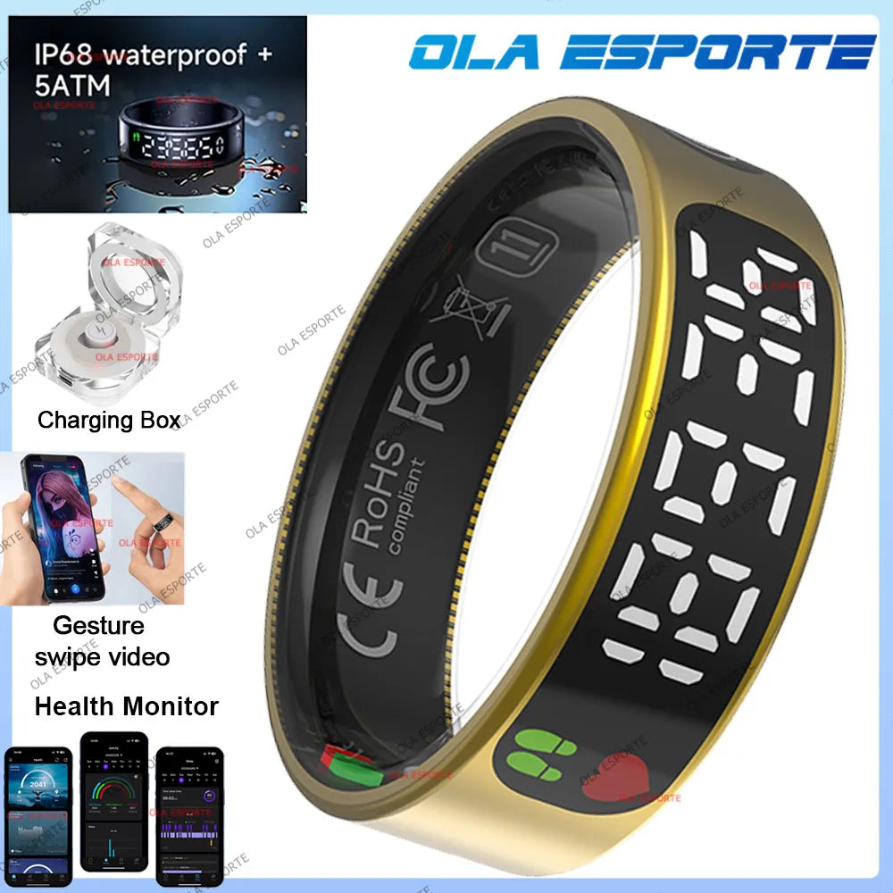 Ola Esporte Smart Ring – LED, Heart Rate & 5ATM Waterproof