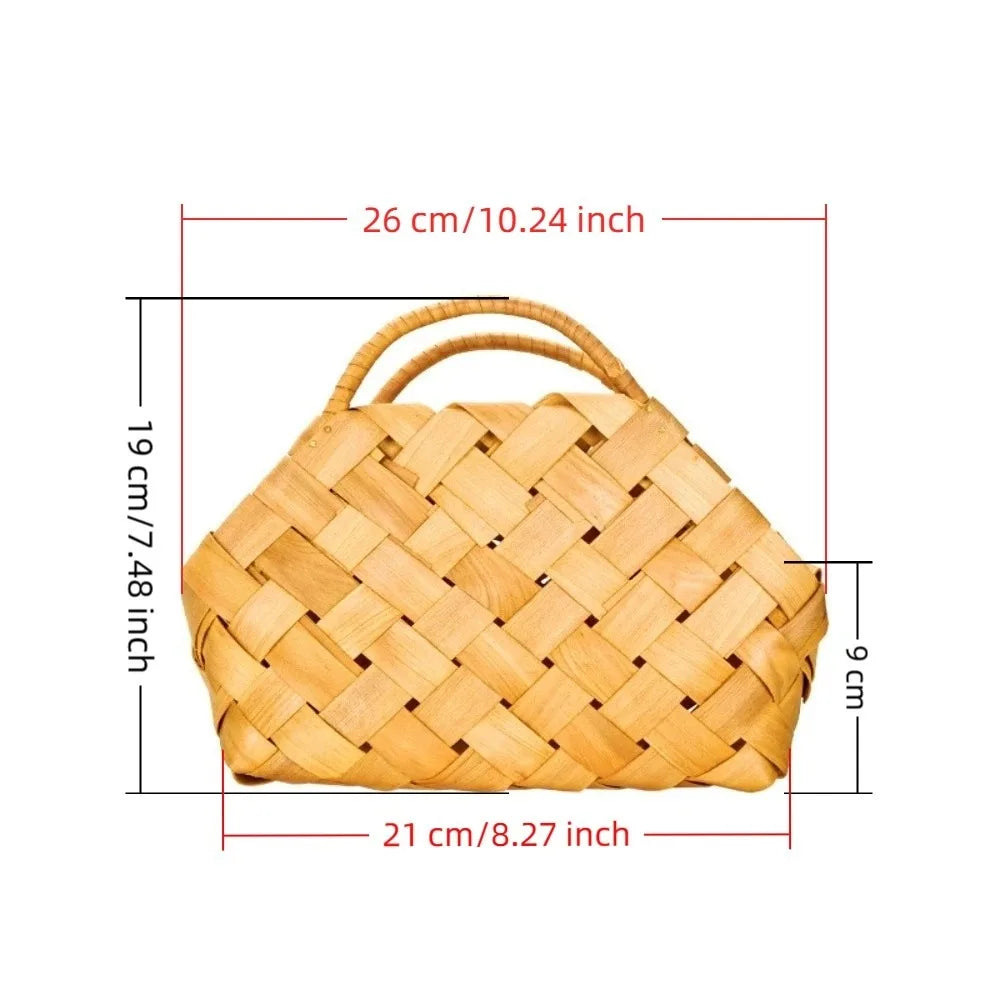 Rustic Hand-Woven Wicker Basket with Handle | Décor & Organizer