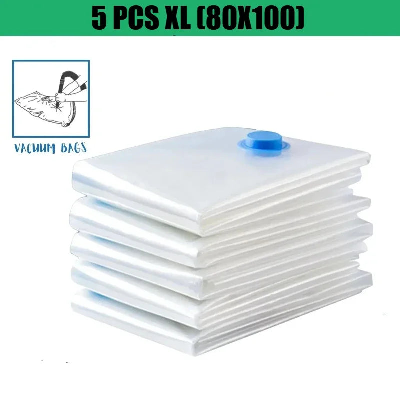 Vacuum Storage Bags for Clothes, Comforters & Bedding | 5 Sizes
