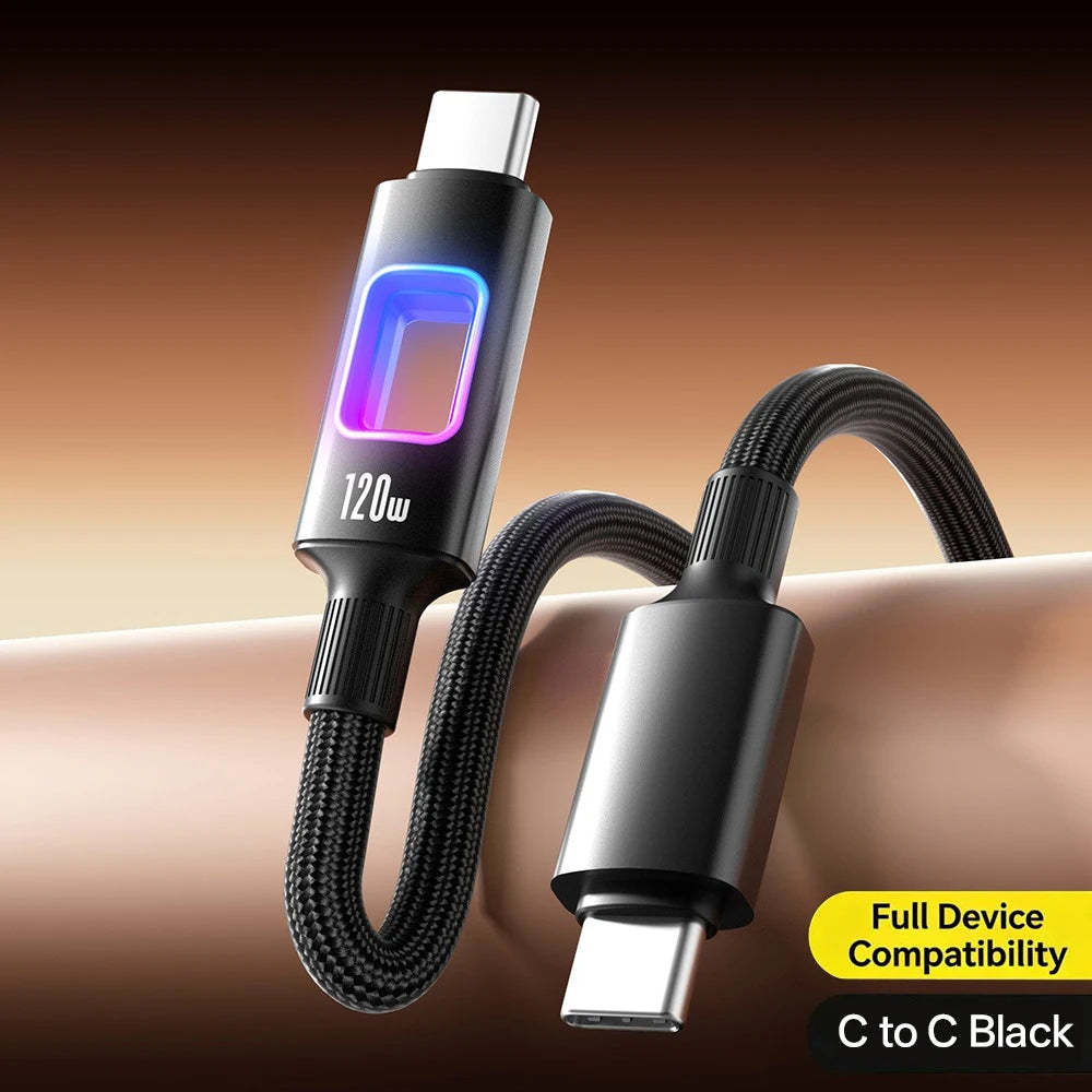RGB 120W USB-C Fast Charging Cable – MacBook iPhone Samsung
