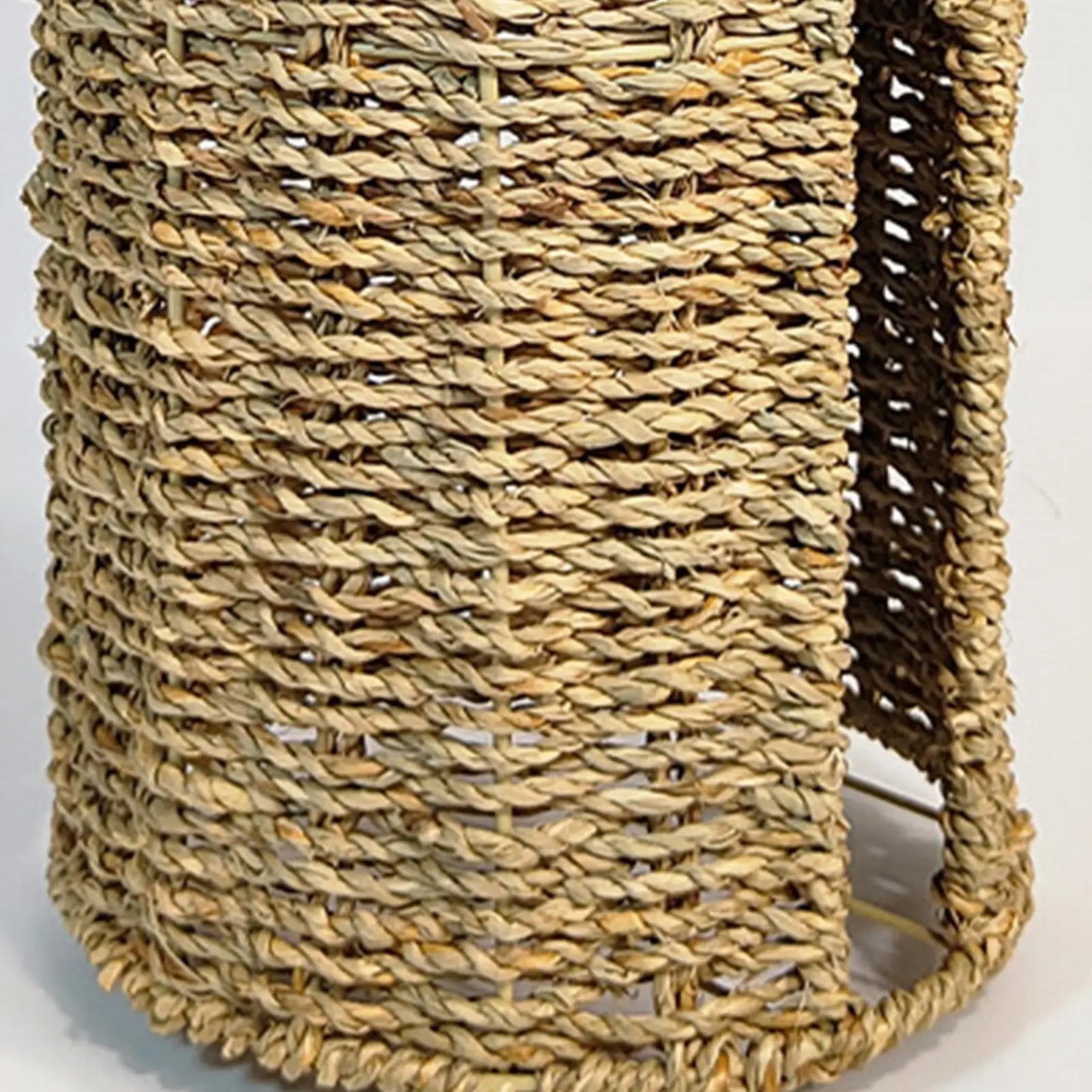 Handwoven Seagrass Toilet Paper Holder Basket with Lid