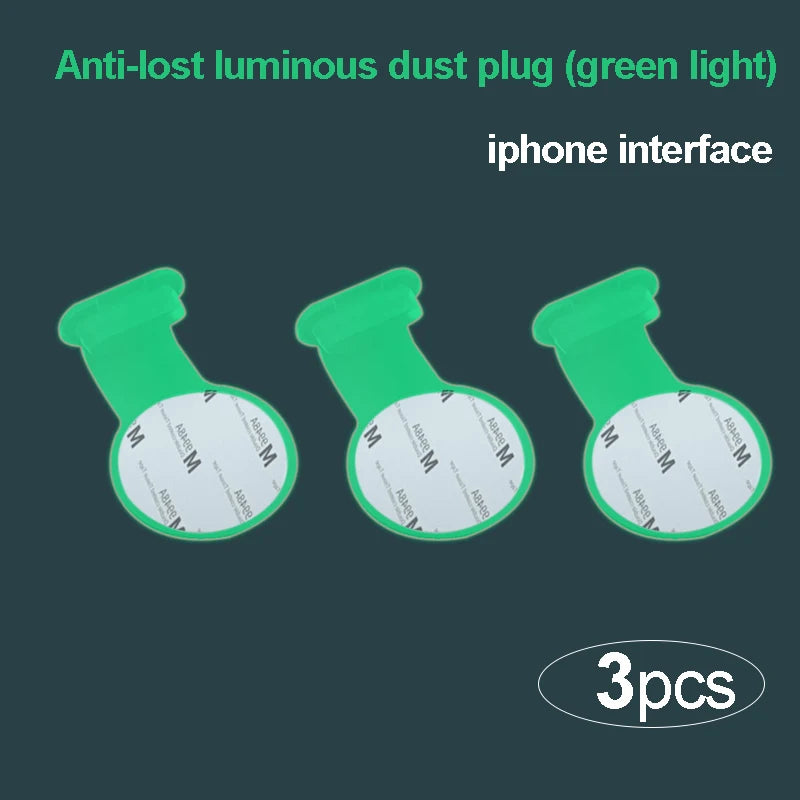 Phone Protector Micro Usb Luminous anti-loss Dust Plug Charm iphone 14 pro Accessories Rubber Plugs Type c Consumer Electronics Peaceful Pleasures Health and Wellness iphone green(3pcs)