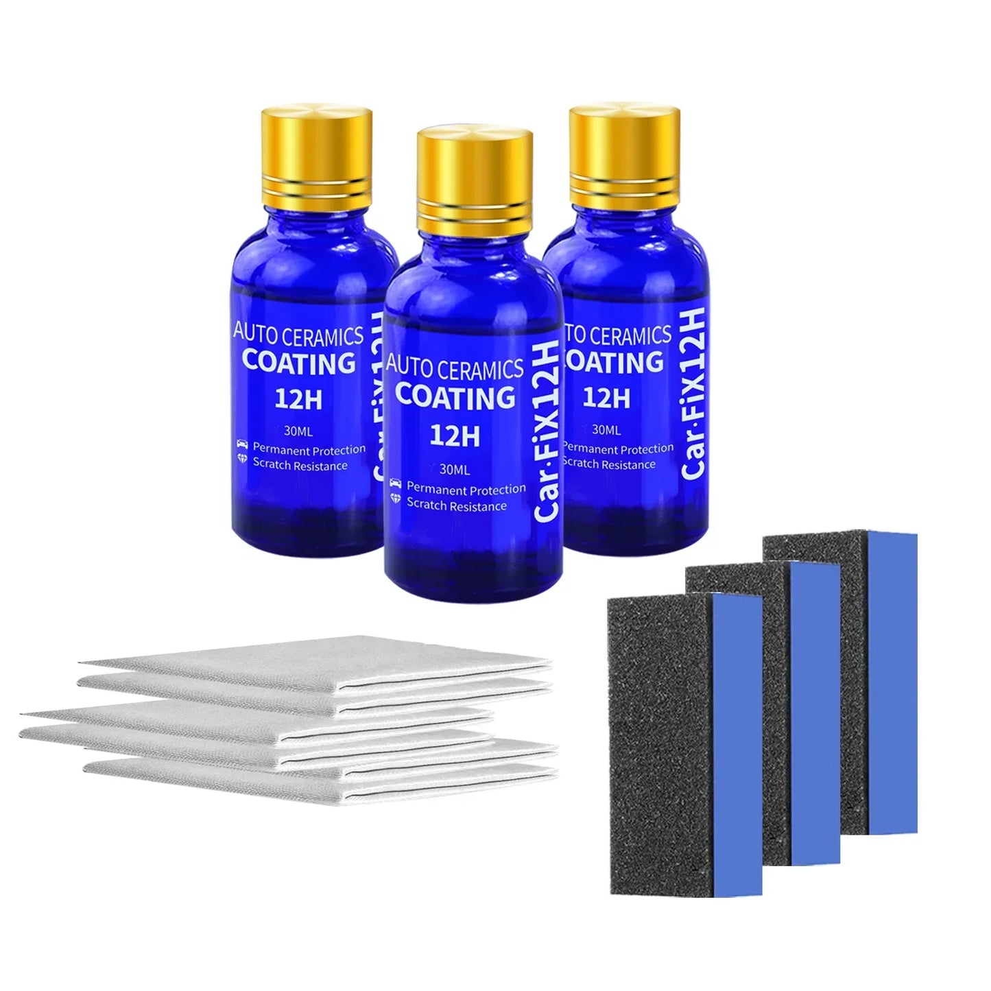 3PCS 12H Ceramic Coating Polishing Wax Super Hydrophobic Paint Care Durability Anti-Corrosion Plated Crystal Car Liquid Glass Peaceful Pleasures Health and Wellness