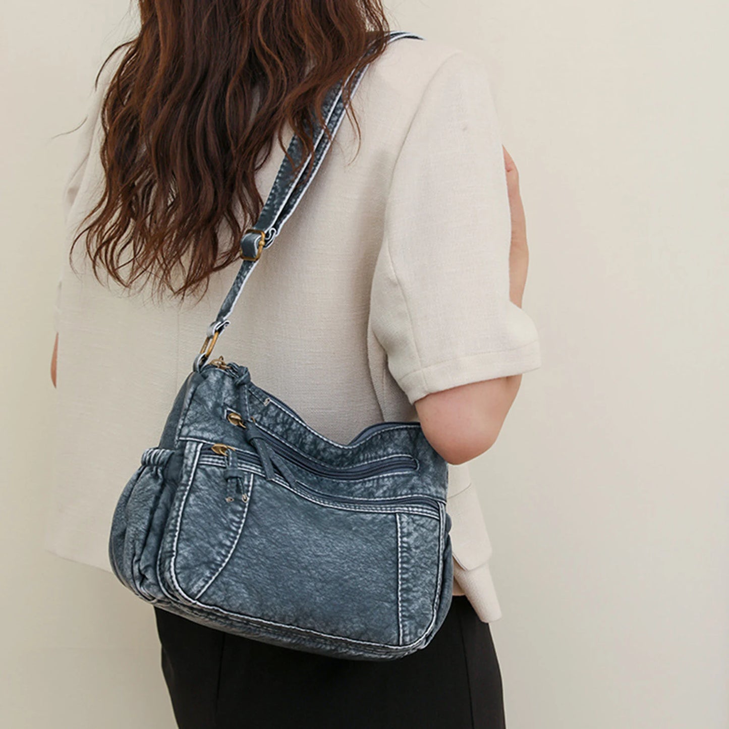 Women's Simple Shoulder Bags Easy to Match Multifunctional Shoulder Bag Suitable for Work Shopping Gatherings Peaceful Pleasures Health and Wellness