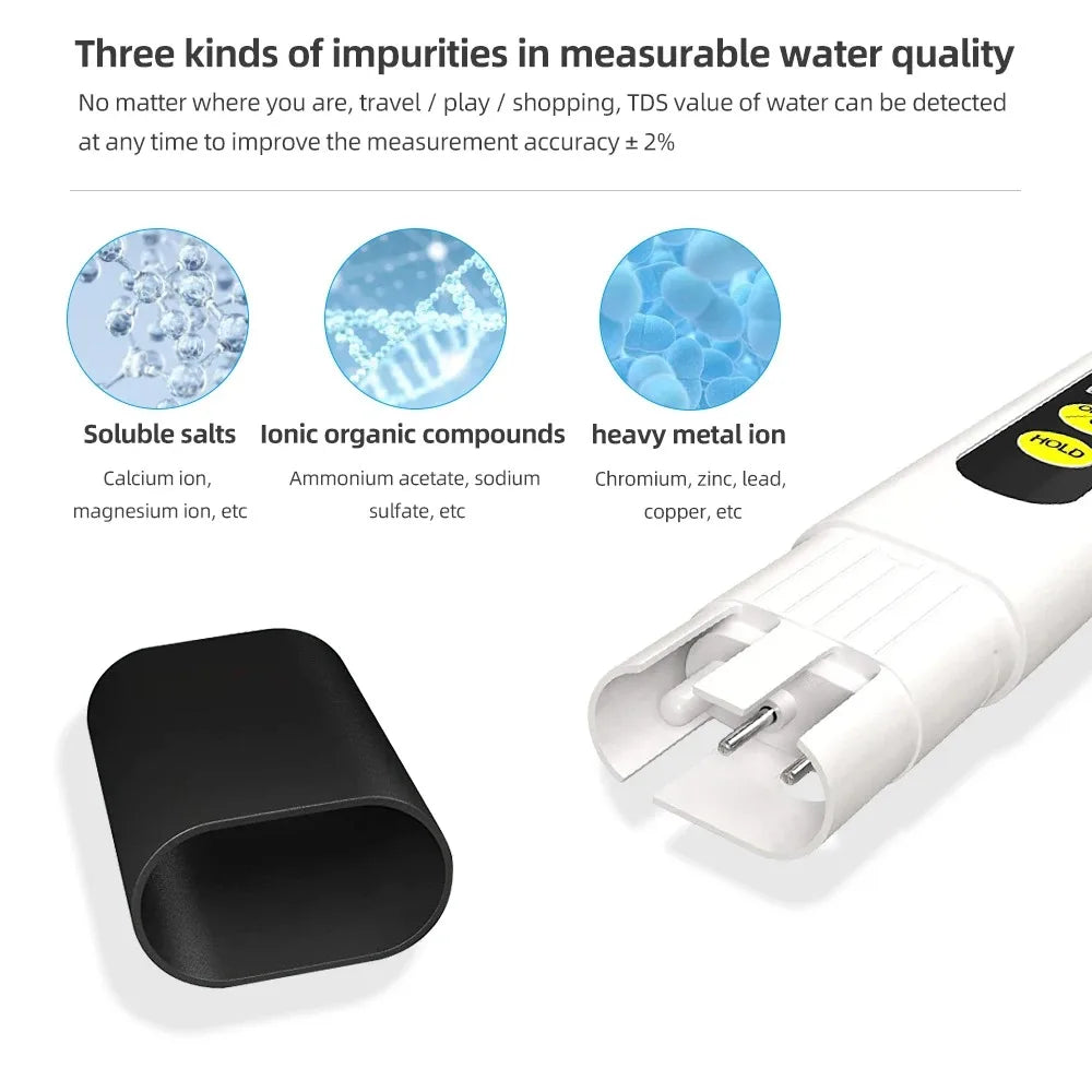 Digital PH TDS EC Meter Water Quality Tester 0-14PH 0-9990PPM LCD Monitor for Aquarium Drinking Water Pool Purity Testing Peaceful Pleasures Health and Wellness