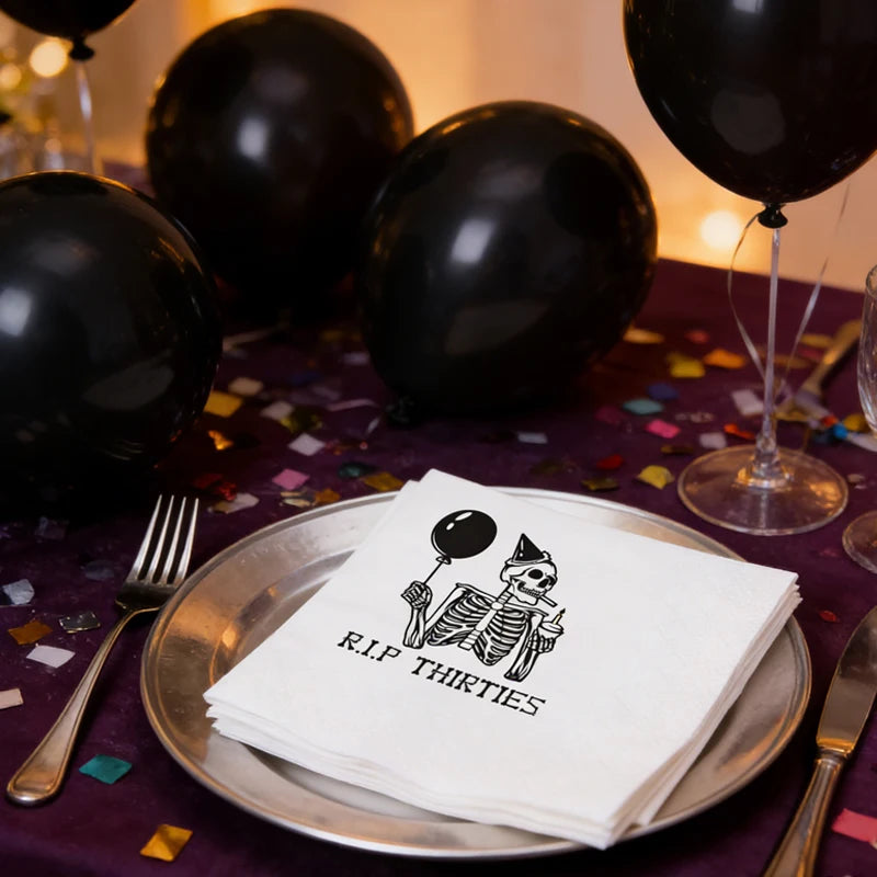 20pc Funny RIP Thirties Cocktail Napkins | Dirty 40 Birthday Party