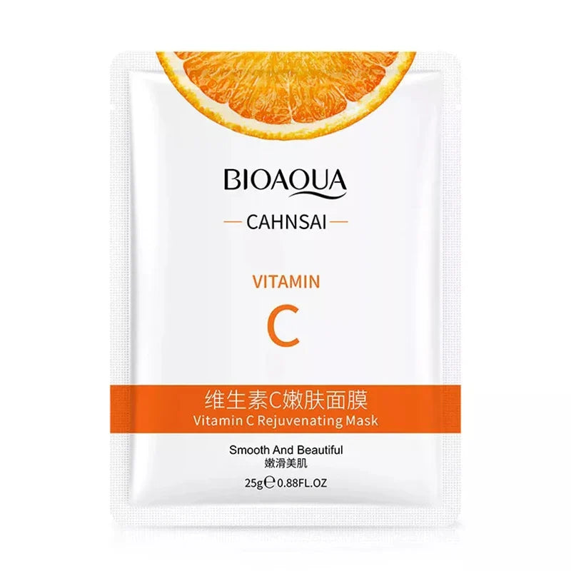 BIOAQUA Vitamin C Face Mask 10-Pack – Brightening & Moisturizing