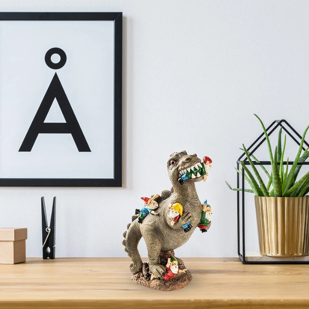 Dinosaur Gnome Resin Figurine | Garden & Christmas Decor