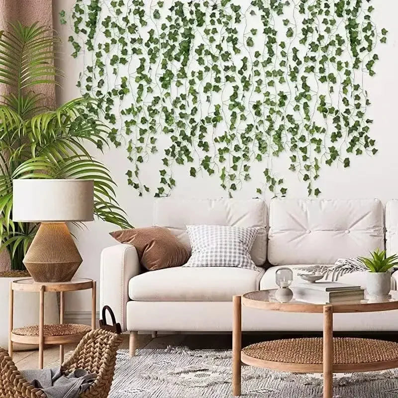 6pcs Artificial Hanging Plant Fake Vine Ivy Leaf Greenery Garland Garden Fence Exterior Decor Peaceful Pleasures Health and Wellness