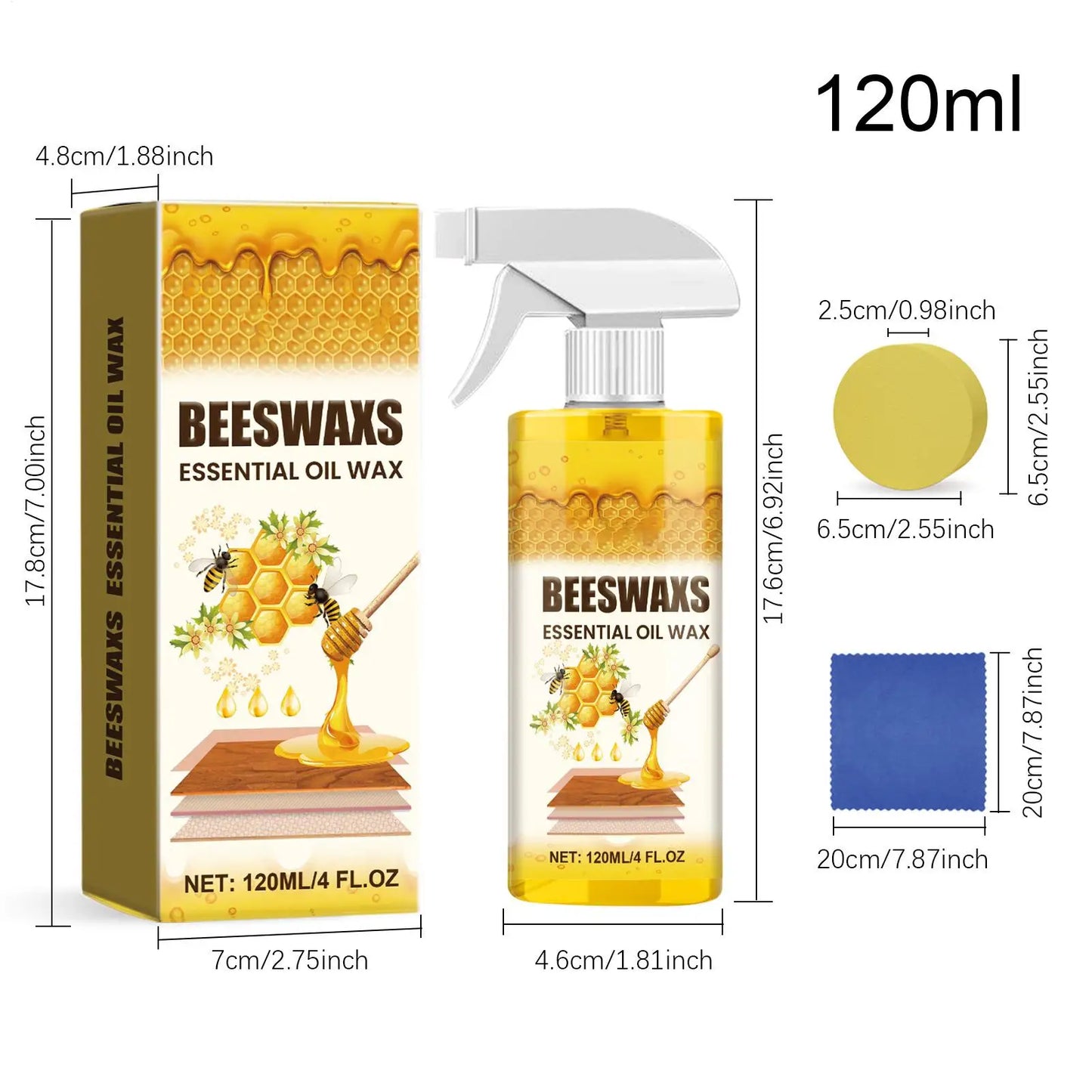 Beeswax Wood Polish Spray 120ml – Furniture Care & Restore Kit