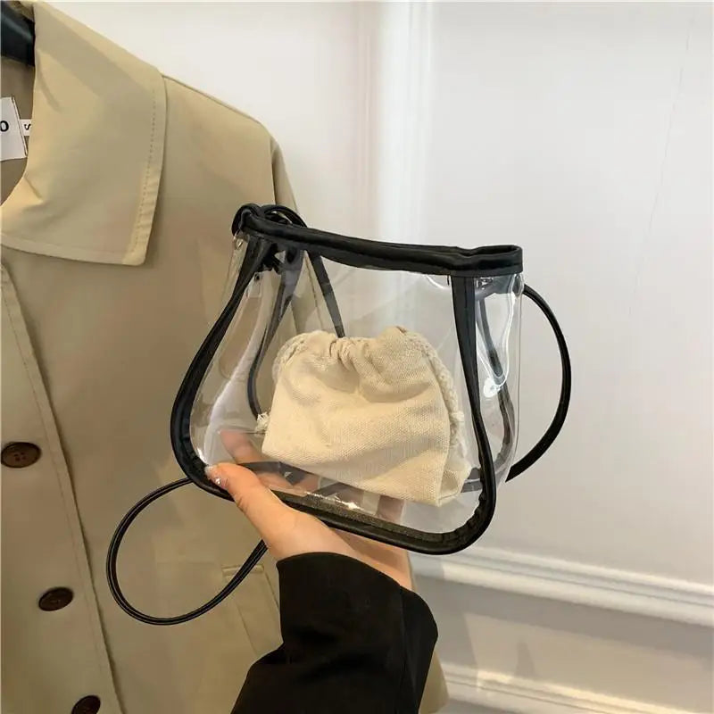 Clear PVC Crossbody Bag – Waterproof 2-in-1 Shoulder Bag