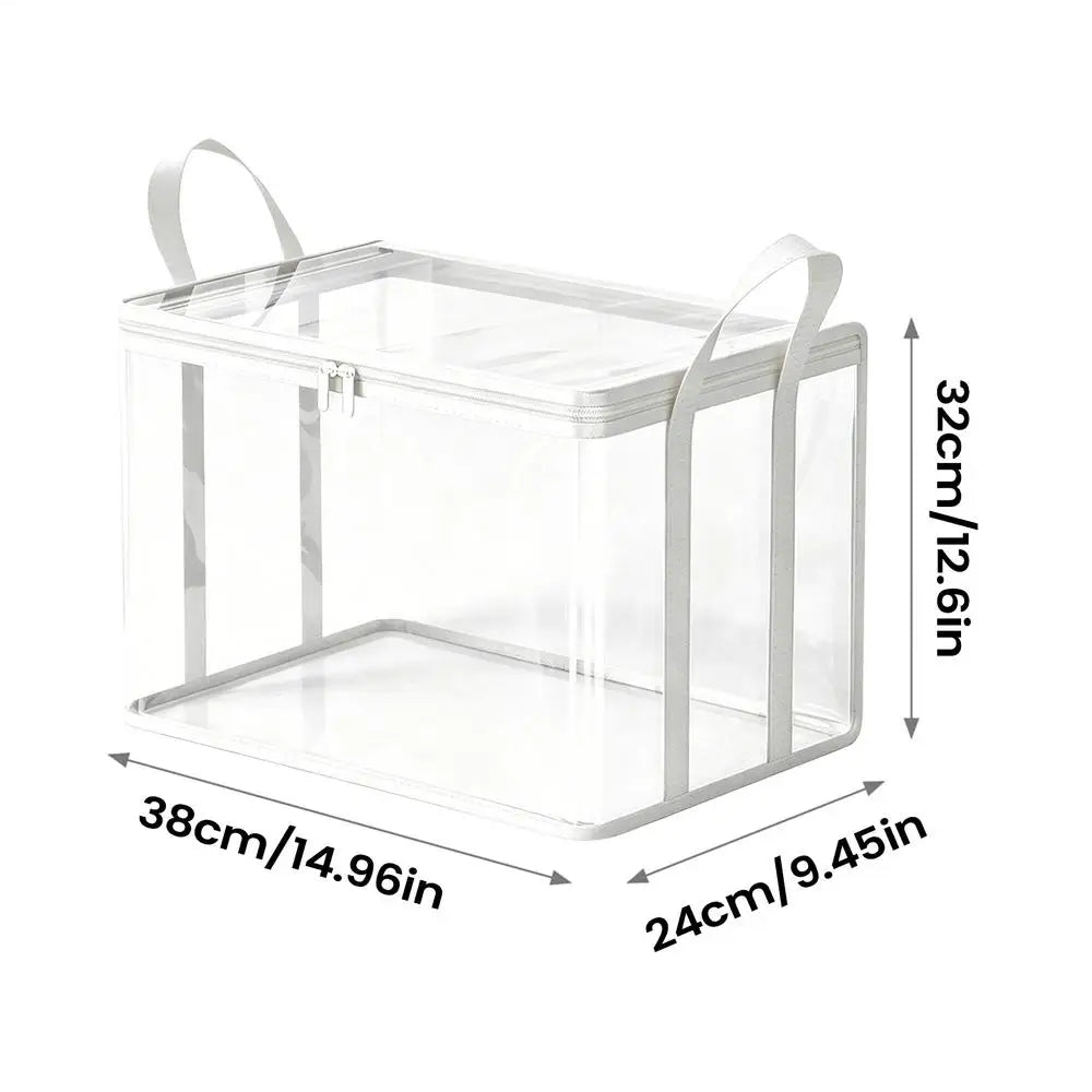 3-Pack Clear Zipper Storage Bags for Books, Media & Moving