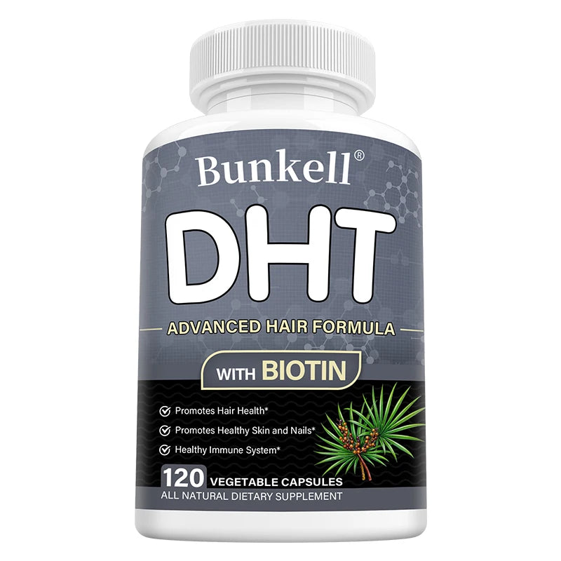 DHT Blocker, Premium Hair Care Formula, with Biotin Supplement, Support Healthy Hair, Skin, and Nails, Promote Immune System Peaceful Pleasures Health and Wellness 120 count-1 bottle