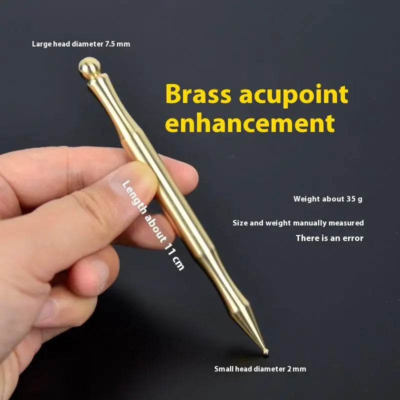 Acupuncture Pen Reflexology Tools Acupressure Pen Stainless Steel/Brass Massage Pen Reflexology Pressing Point Massager Tool For Peaceful Pleasures Health and Wellness Gold