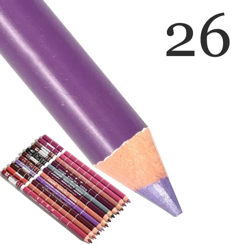 28-Color Waterproof Matte Lip Liner Pencil – Long-Lasting