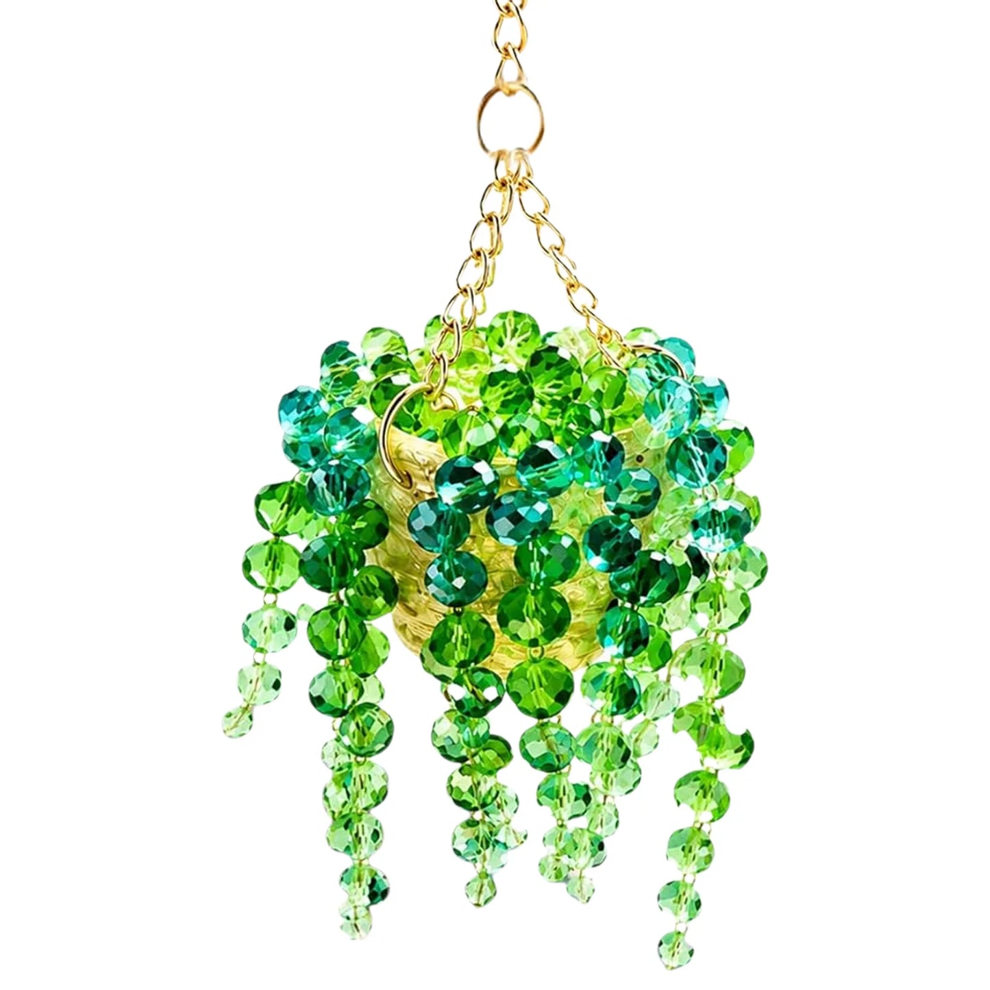 Beaded Plant Car Charm Multi-Beaded Crystal Sun Plant Hanger High-temperature Resistance for Gift for Home Garden Decor Cars Peaceful Pleasures Health and Wellness a