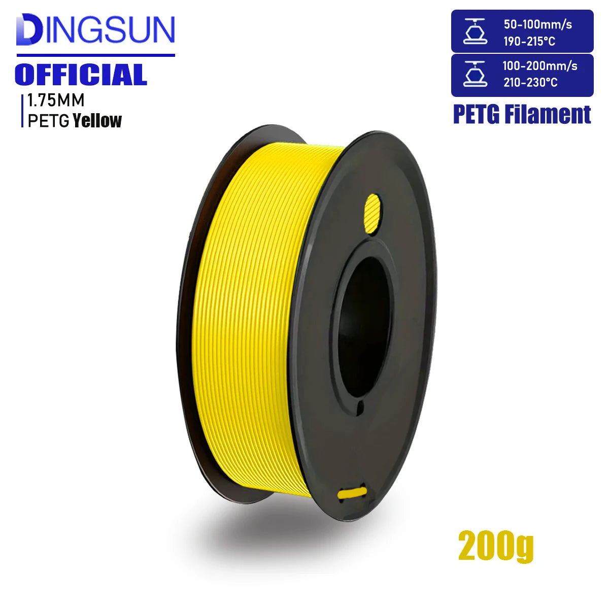DINGSUN 3D PETG Filament 1.75mm ±0.02mm | FDM Printer Spool