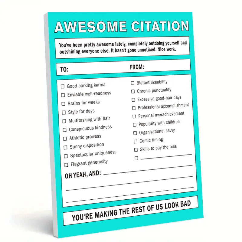 50 Sheets Work Notebook Praising Emotions Apologizing Notes