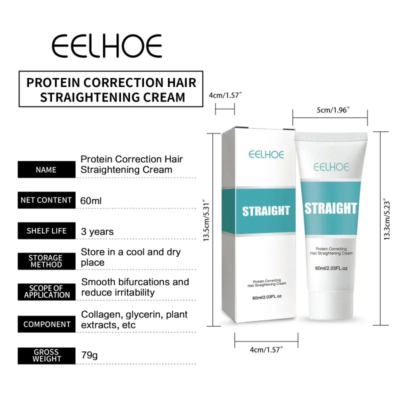 Keratin Hair Straightening Cream 60ml – Protein Smoothing Treatment