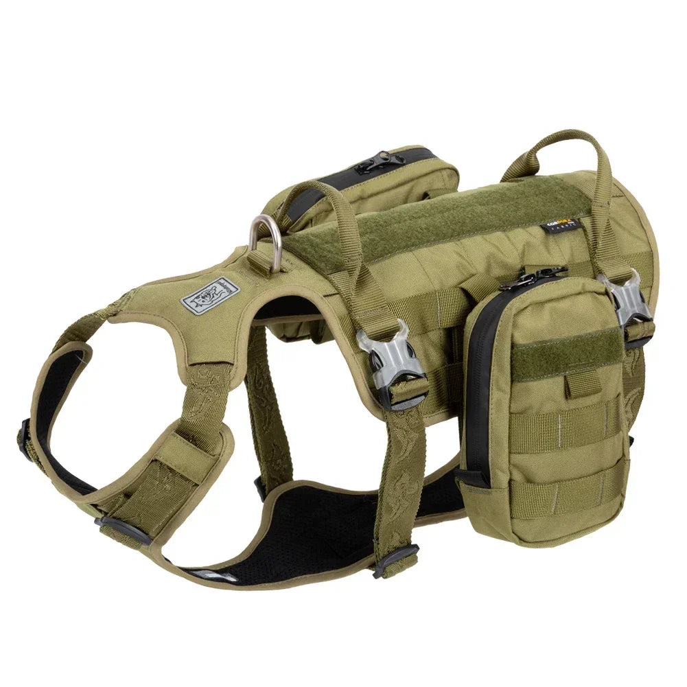Truelove Tactical Dog Harness with Backpack YH1805 Peaceful Pleasures Health and Wellness Army green XL China Mainland