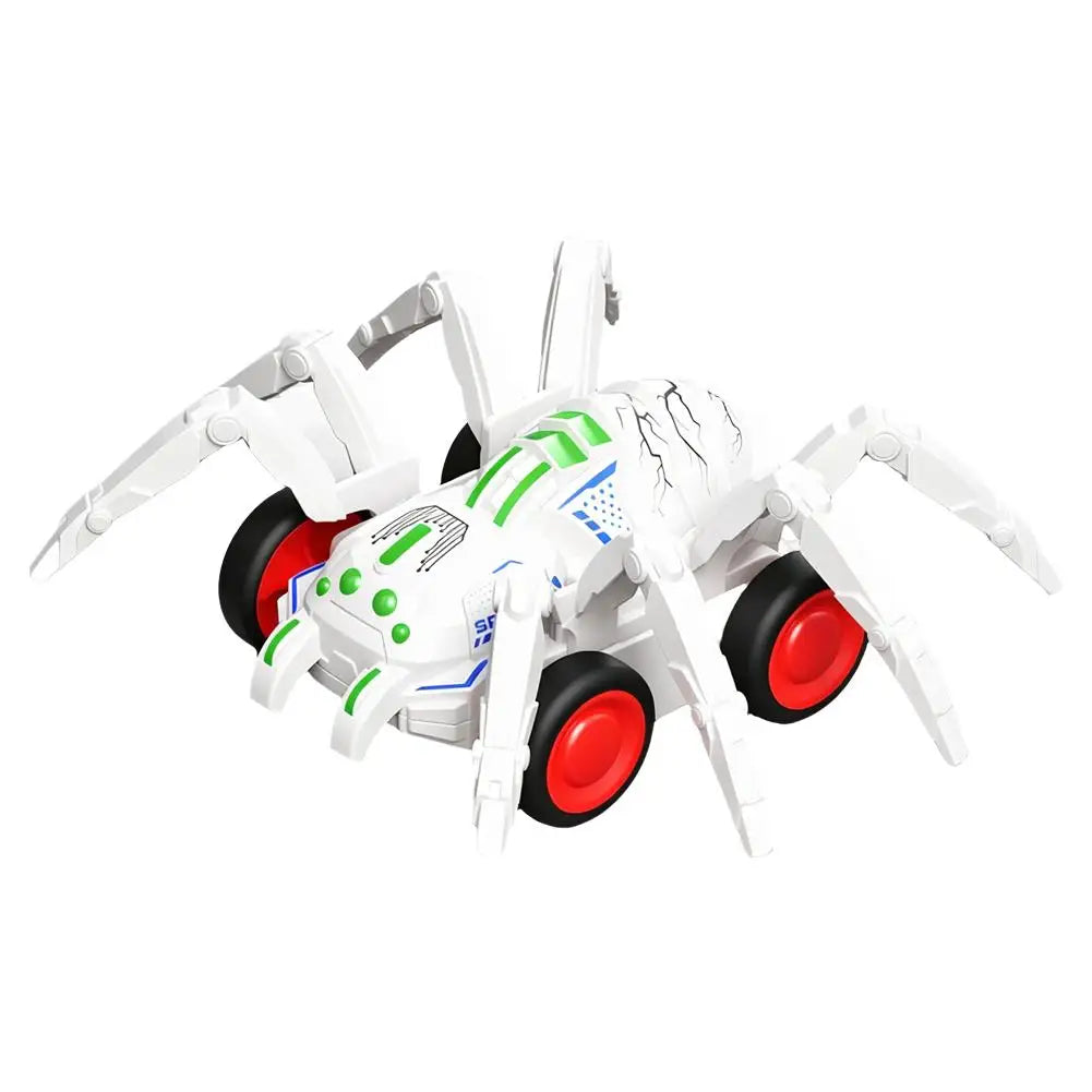Cartoon Spider Inertia Car Toy Simulated Spider-climbing Vehicle Plastic Push Toy Car Birthday Gift for Boys Girls Peaceful Pleasures Health and Wellness White