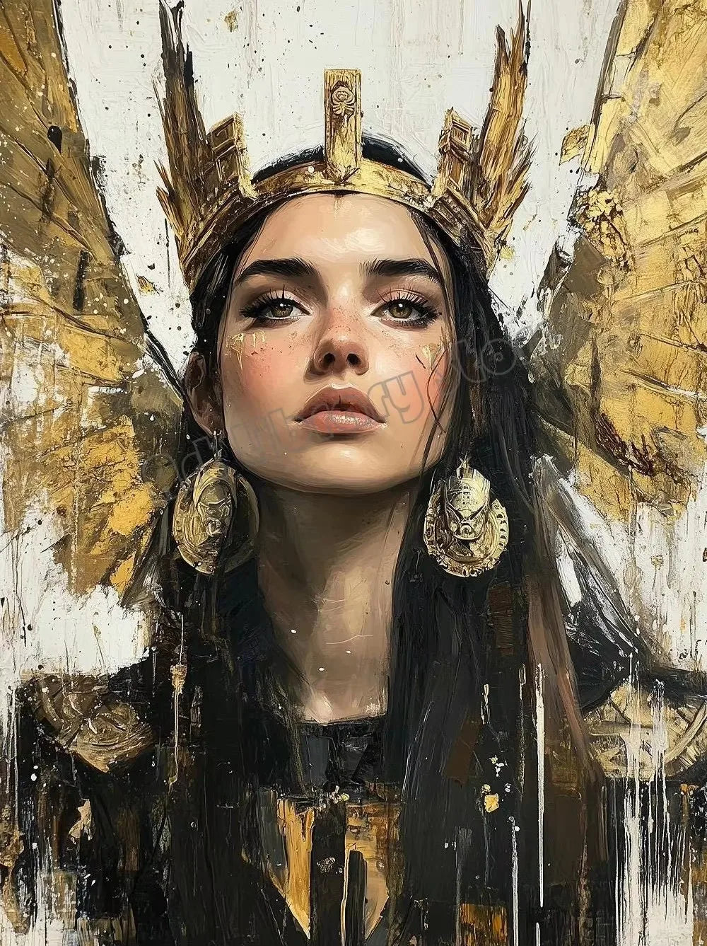 Dark Goddess Gaia/Hecate Greek Mythology Norse Witch Magic Gothic Fantasy Poster Canvas Painting Wall Art Pictures Home Decor Peaceful Pleasures Health and Wellness ZLH5394 20x30cm No Frame
