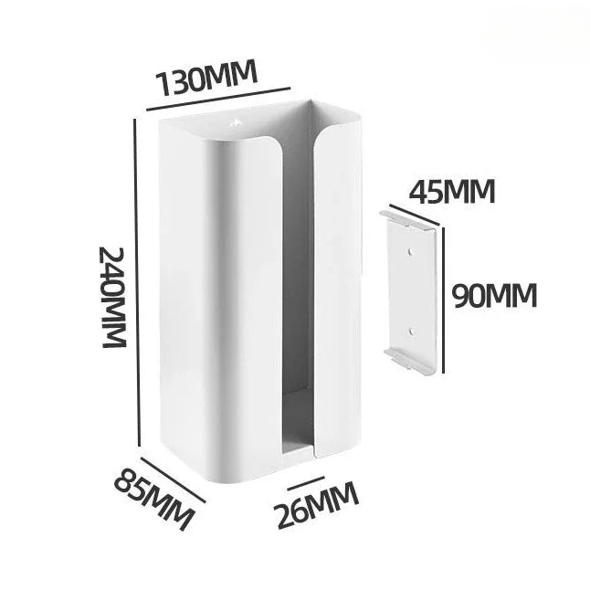 Wall Mounted No punching magnet storage container Garbage Bag Dispenser Self Adhesive Kitchen Bathroom Paper Tissue Holder Peaceful Pleasures Health and Wellness Wall mounted White