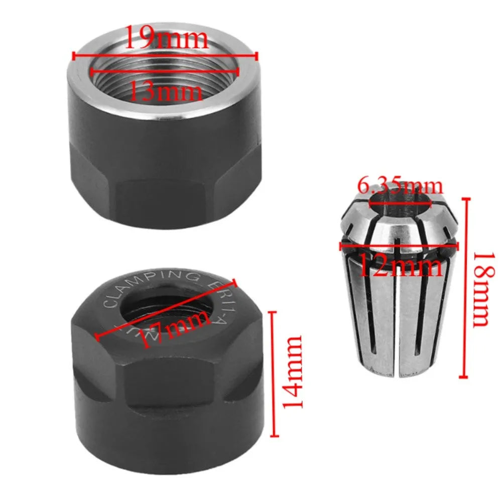 ER11 Collet Chuck & Clamping Nut Set – 1/4 Inch, 2 PCS