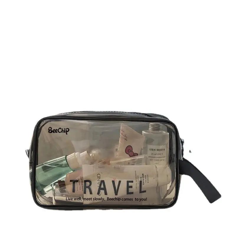 Clear PVC Makeup Bag | Travel Cosmetic Organizer Case