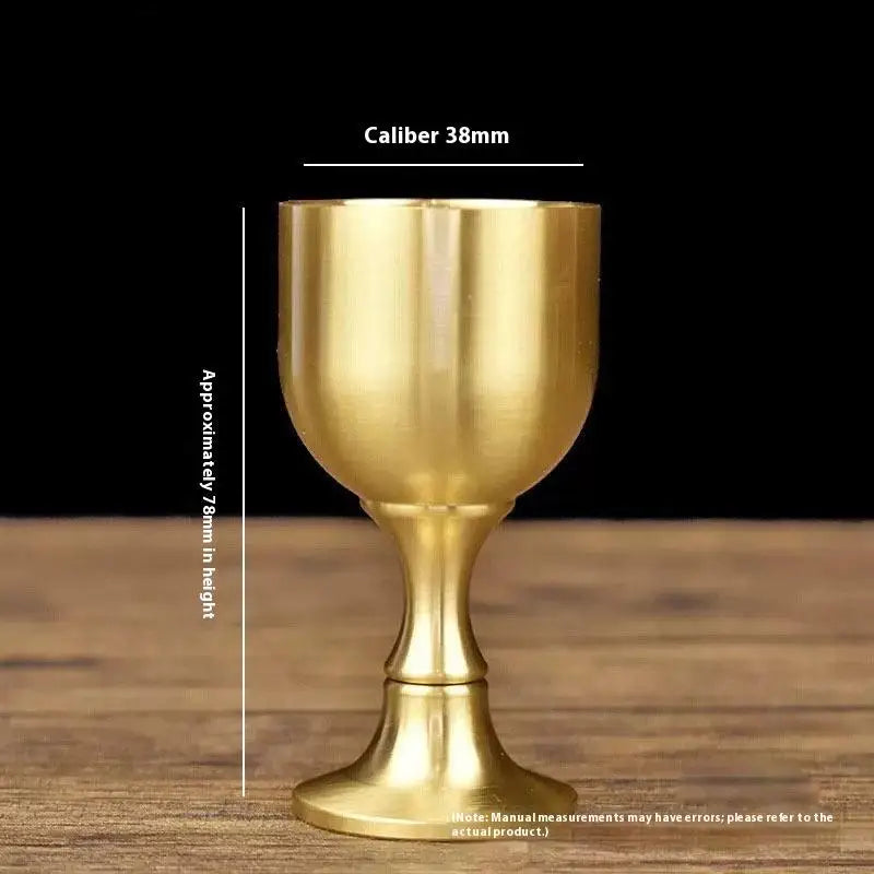 Household Mini Shot Glass Gold Brass Wine Glass Restaurant Goblet Tabletop Red Wine White Wine Trumpet Copper Craft Anti-rust Peaceful Pleasures Health and Wellness L