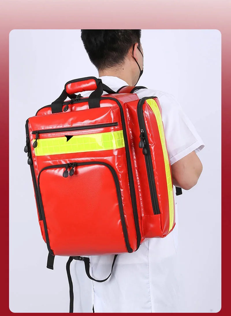 Large Capacity Waterproof and Sturdy Nylon PVC Emergency Backpack Medical Emergency Backpack Peaceful Pleasures Health and Wellness