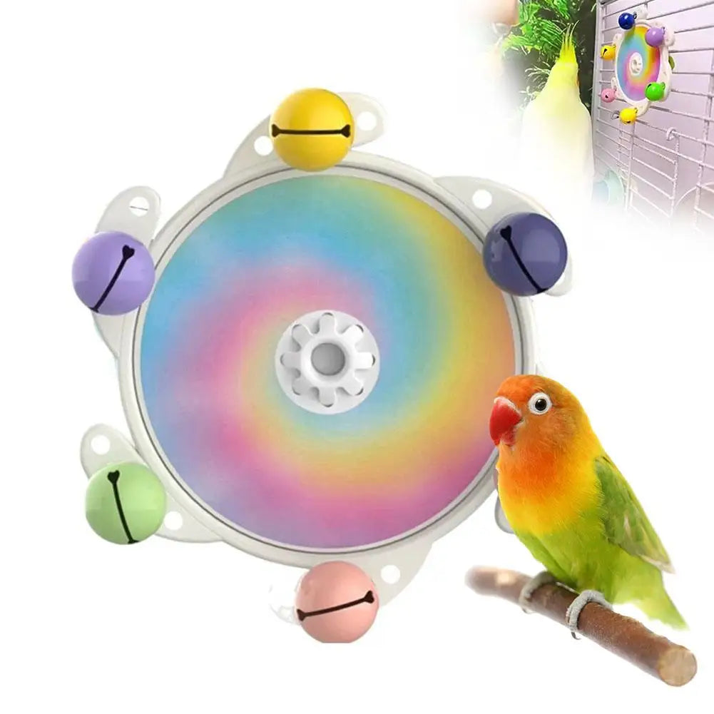 Parrot Rotating Chew Toy – Spinner Wheel with Bells & Ball