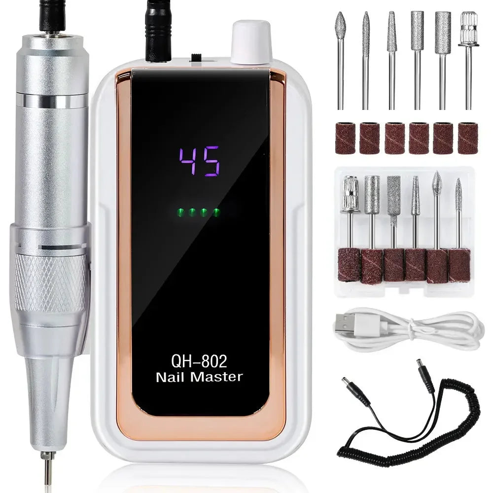 Professional 45000 RPM Rechargeable Electric Nail Drill Machine