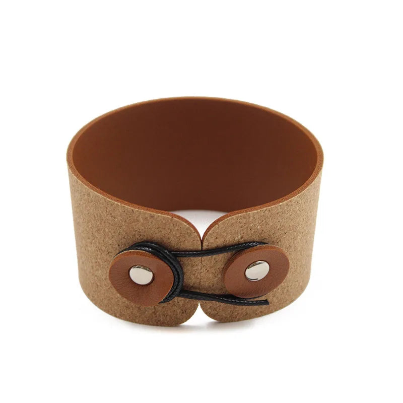 Foldable Primary Color Cork Leather Cup Sleeve Leather Pattern Iced Coffee Cup Sleeve Stainless Steel Peaceful Pleasures Health and Wellness brown