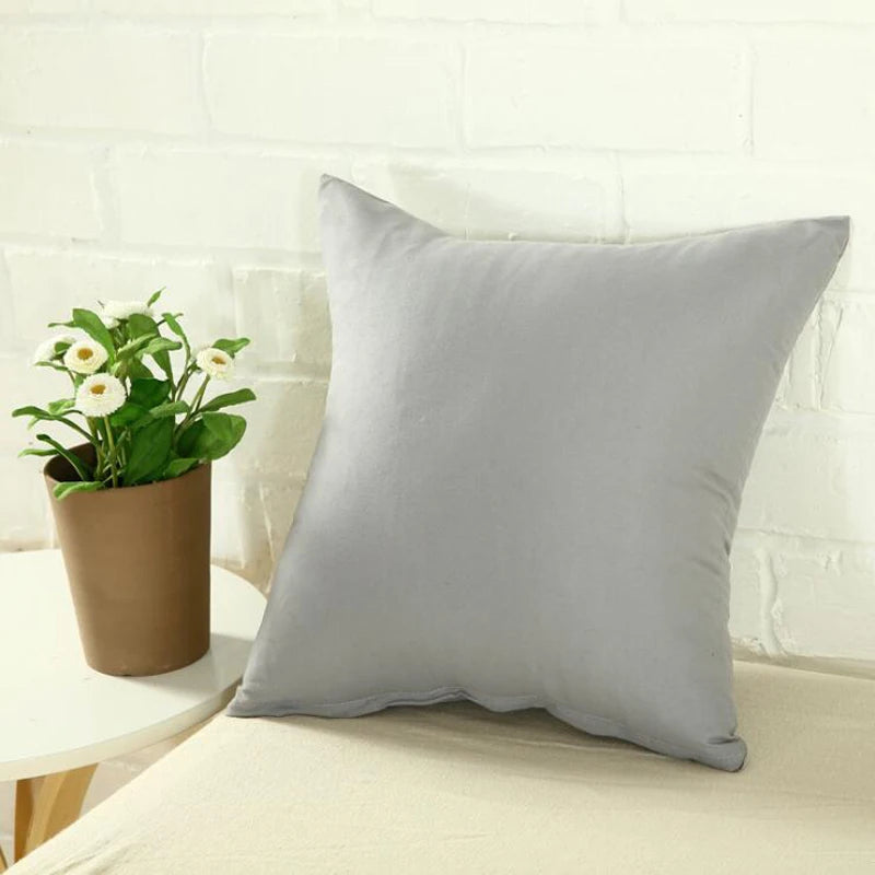 40*40cm Pillow Case Solid Color Sofa Cushion Backrest Pillowcase Family Living Room Cushion Waist Cushion Cover For Household Peaceful Pleasures Health and Wellness Gray 40x40cm