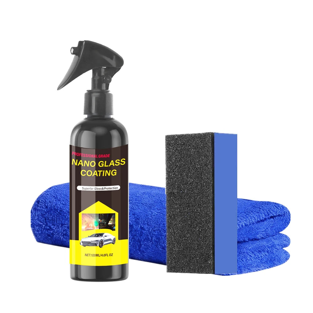 Car Coating Spray Quick Effect Coating Agent Coat Car Wax Car Scratch Wax Coating Spray Oil Film Emulsion Glass Cleaner Peaceful Pleasures Health and Wellness 120ml set