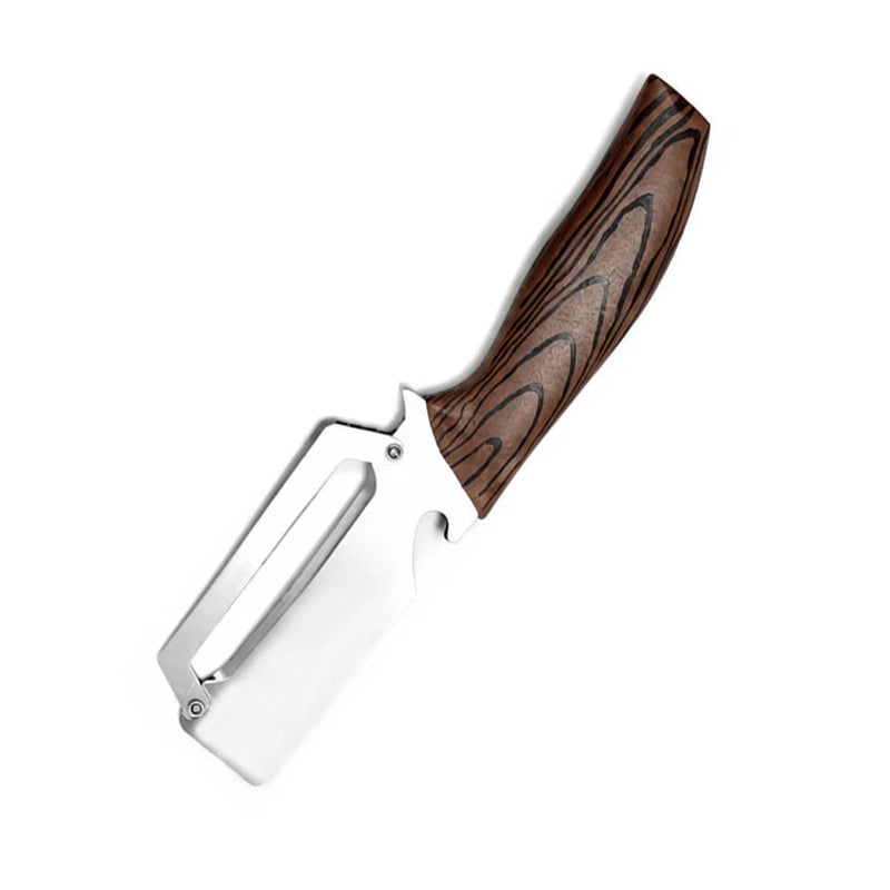 Stainless Steel Fruit & Vegetable Peeler | Wood-Grain Handle