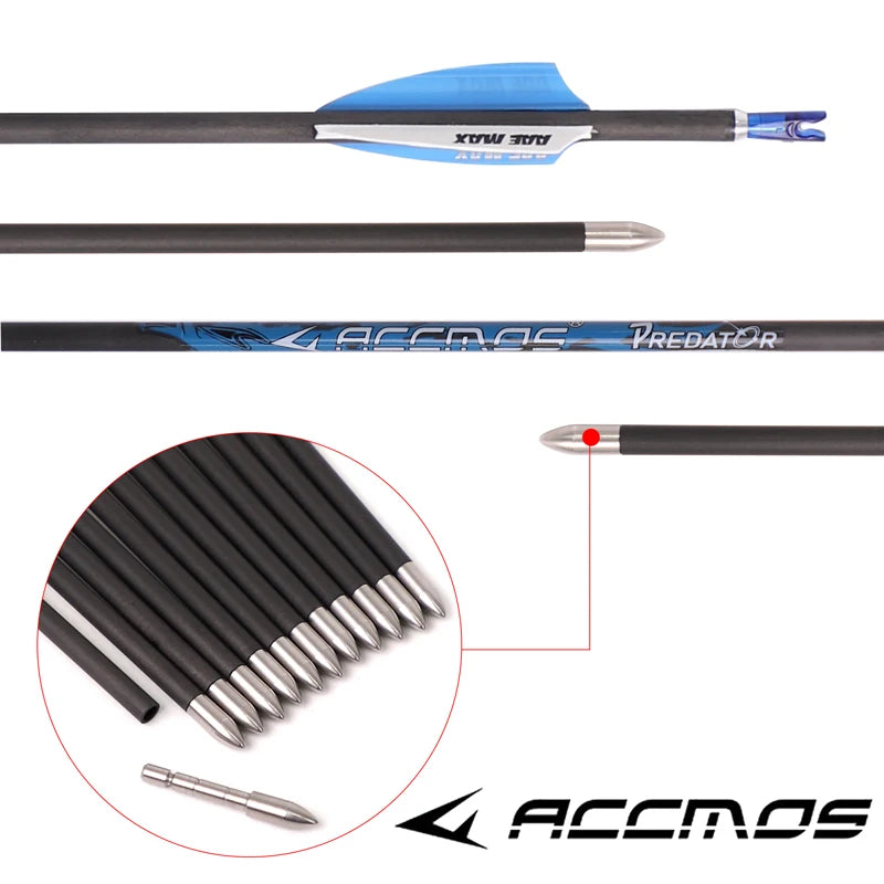 ID4 Spine 300 1000 Pure Carbon Arrow Compound Recuvre Bow Archery