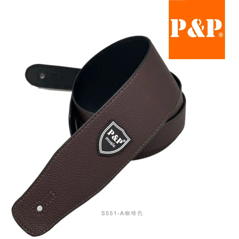 P&PWidth PU Leather Guitar Strap Widen Adjustable Soft Belt Electric