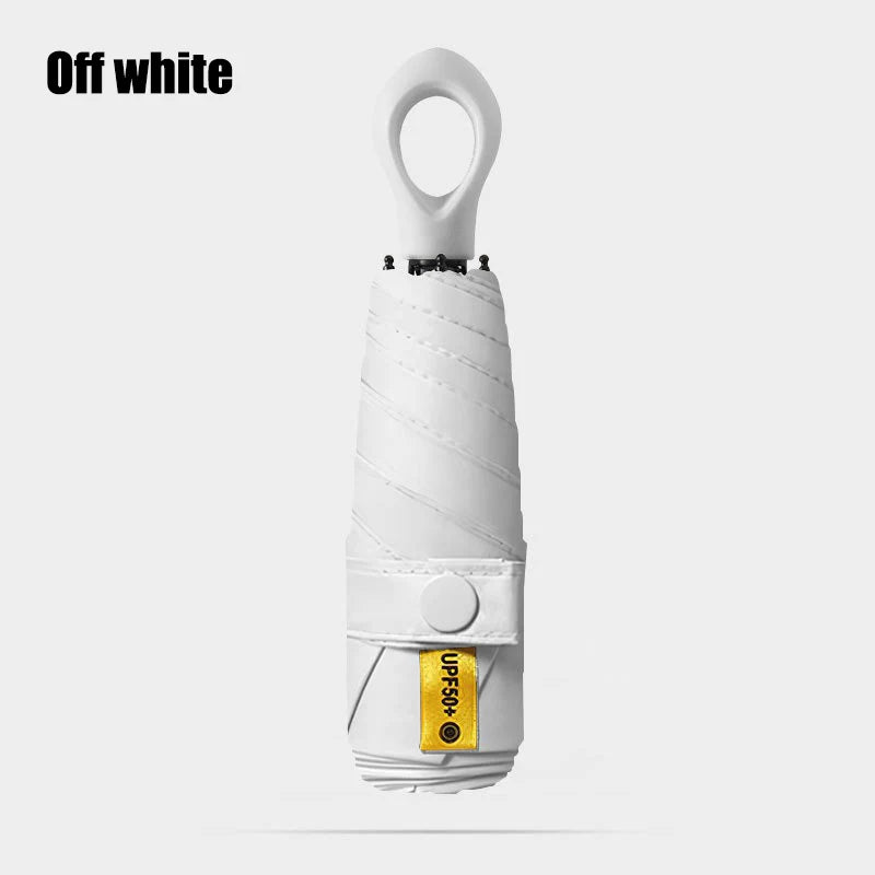 Portable 5-Fold UV & Rain Umbrella with Hollow-Out Handle