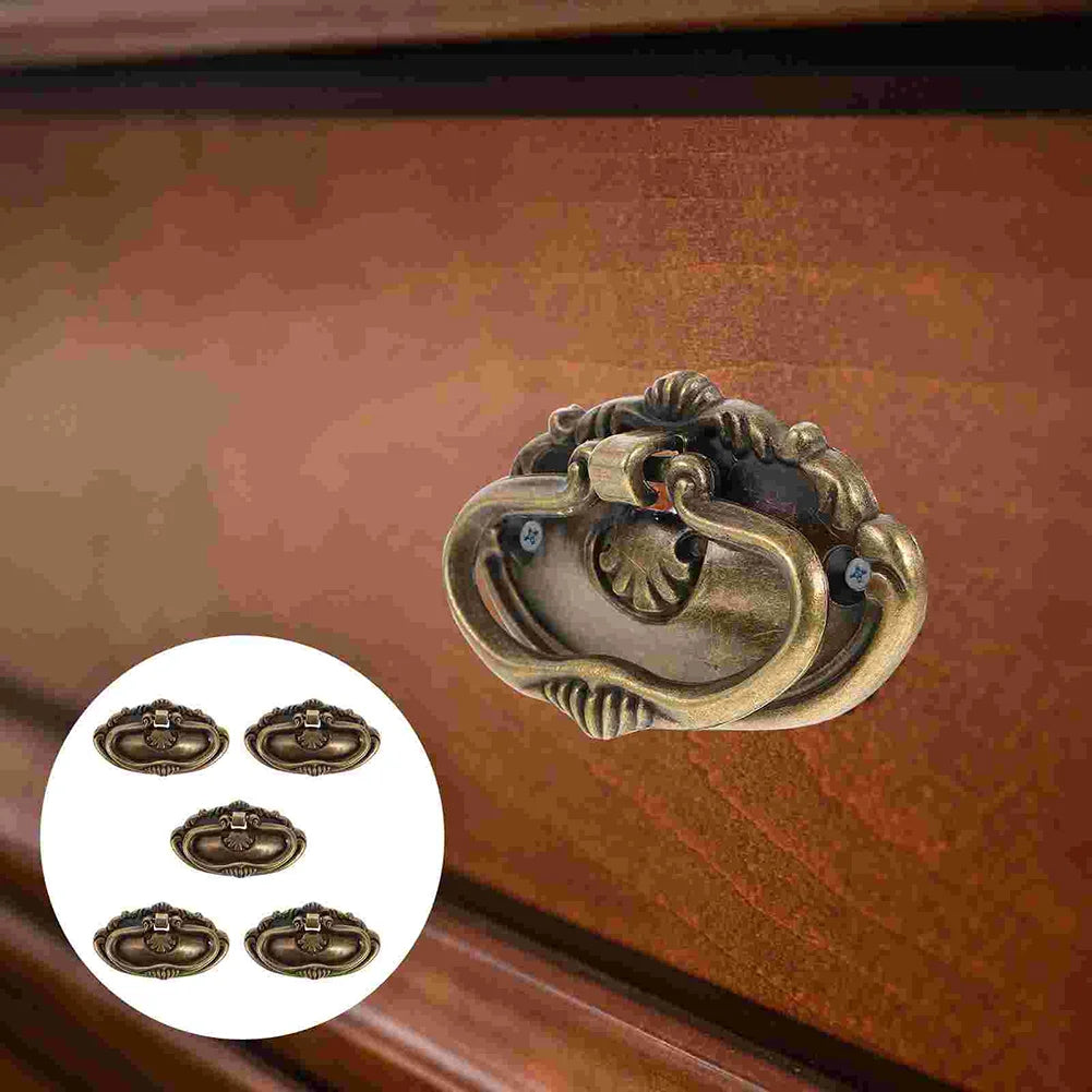 5-Pack Retro Bronze Cabinet Drawer Handles – Zinc Alloy Knobs
