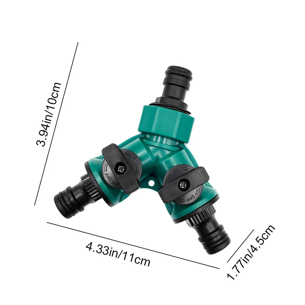 2 Way Garden Hose Splitter Garden Hose Connector with Faucet Watering Shut Off for Landscaping Flower Planting Irrigation Peaceful Pleasures Health and Wellness SET A