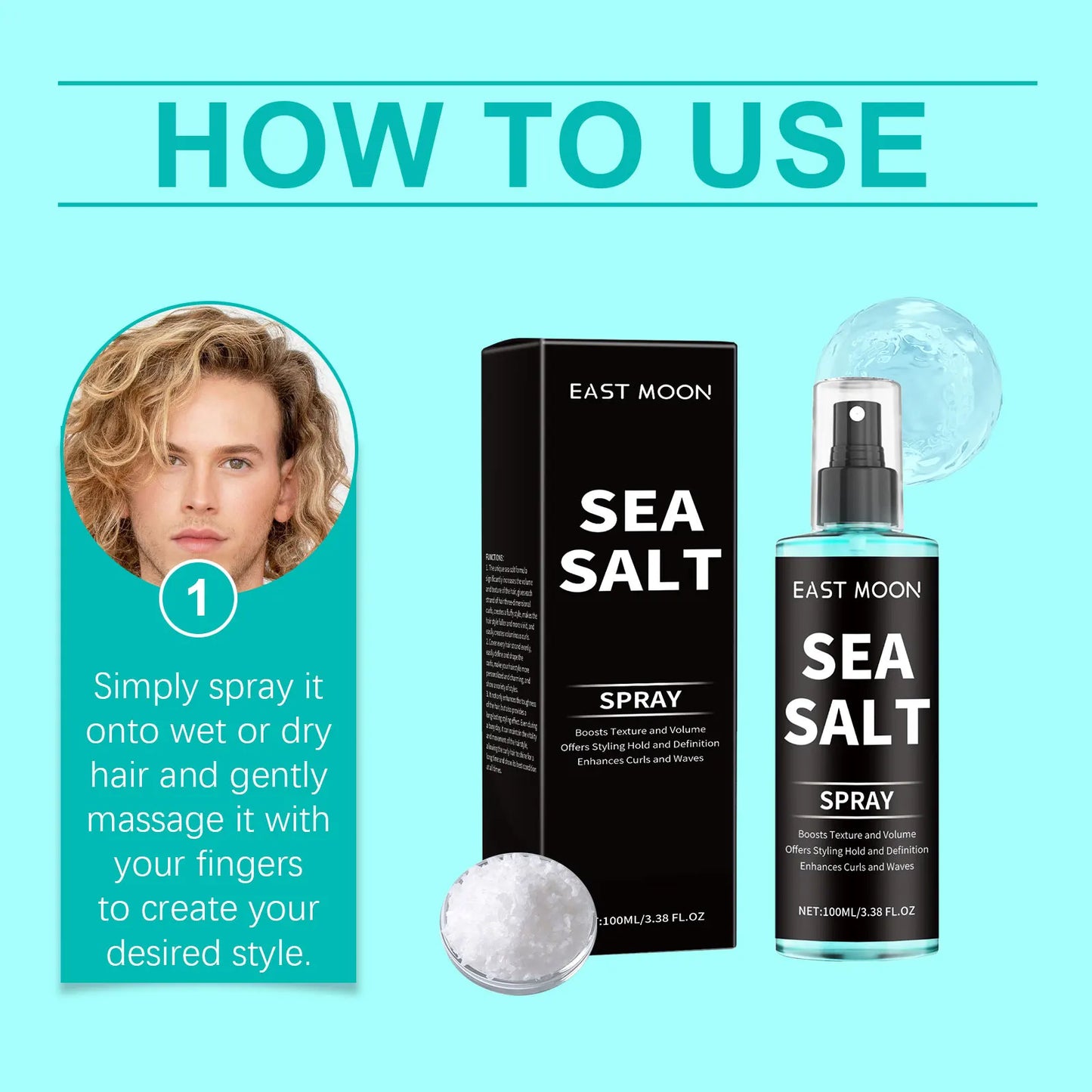 Sea Salt Hair Spray – Volumizing, Curl-Enhancing, Non-Greasy