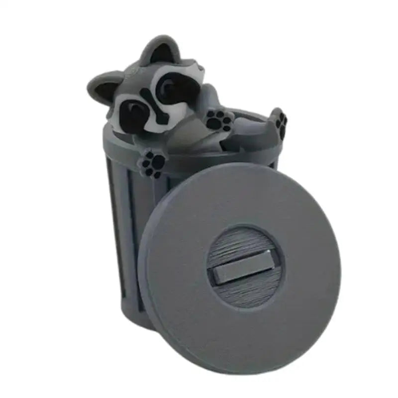 Gray Raccoon Articulated Figurine & Trash Can Stress Toy