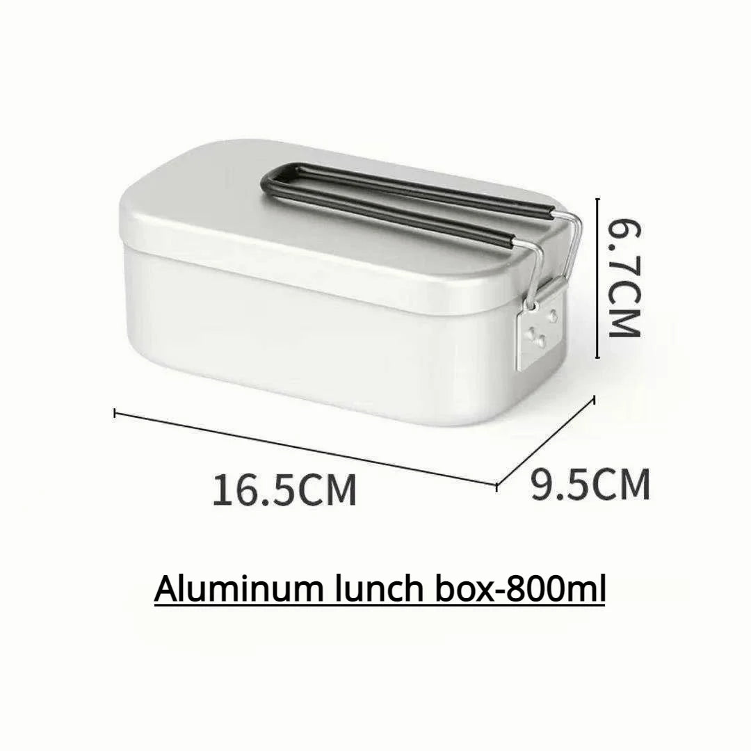 Aluminum Reheatable Camping Lunch Box Set with Lid & Handle Camping Lunch Box Peaceful Pleasures Health and Wellness 800ML