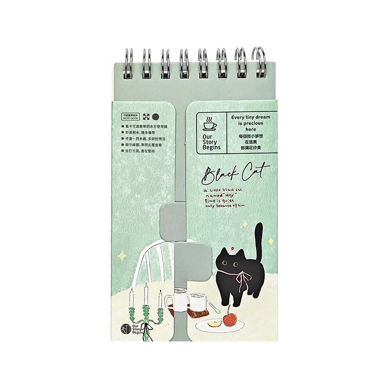 A7 Mini Pocket Notebook Cat Time Cover Word Book Portable Fresh Cute