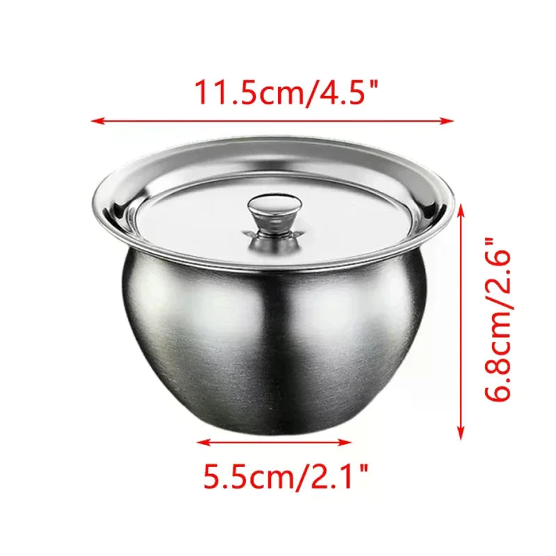 Stainless Steel Steaming Bowl with Lid | Soup, Rice & Egg