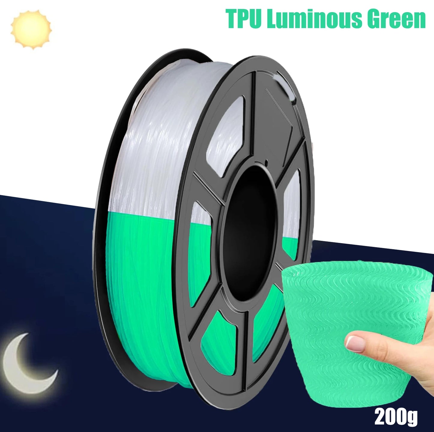 Color Changing Rainbow TPU Filament 95A – Flexible 3D Printing