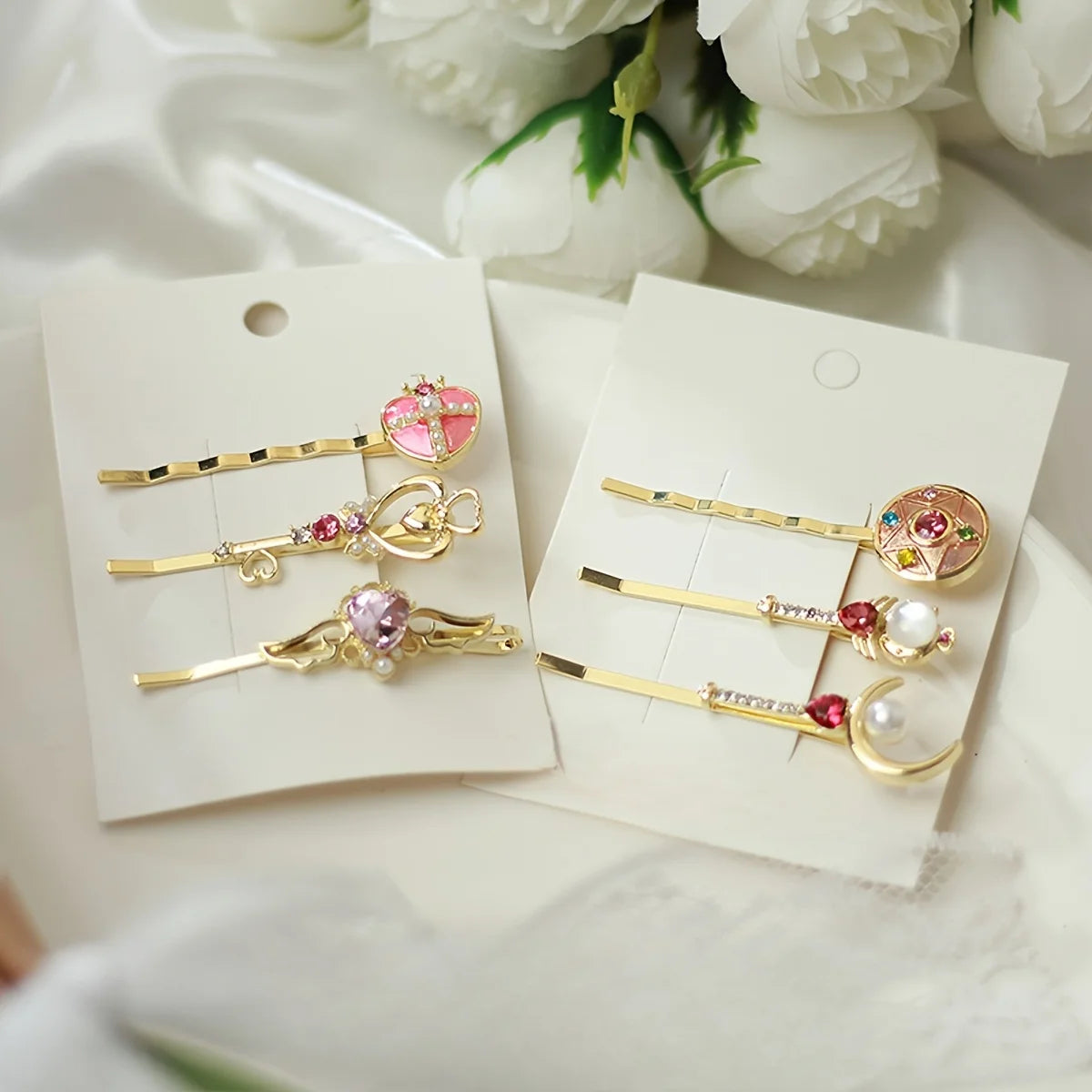 3-Piece Love Star Moon Hair Clip Set Hair Accessories Peaceful Pleasures Health and Wellness